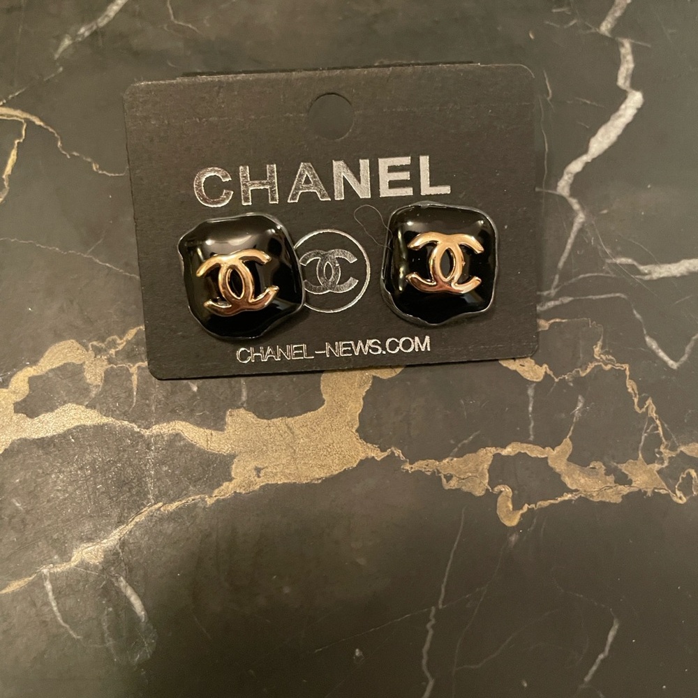 CC Black and Gold Earrings